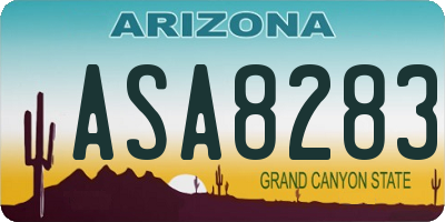 AZ license plate ASA8283