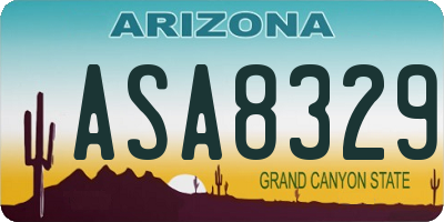AZ license plate ASA8329