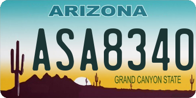 AZ license plate ASA8340