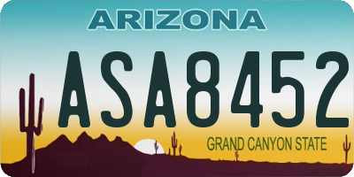 AZ license plate ASA8452