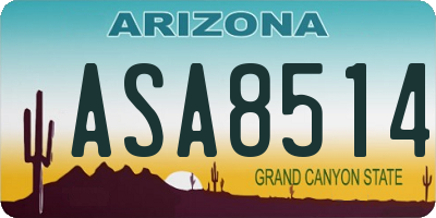 AZ license plate ASA8514