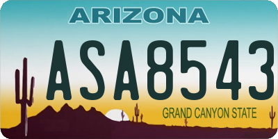 AZ license plate ASA8543