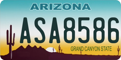 AZ license plate ASA8586