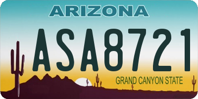 AZ license plate ASA8721