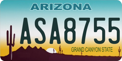 AZ license plate ASA8755