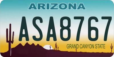 AZ license plate ASA8767