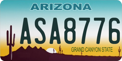 AZ license plate ASA8776