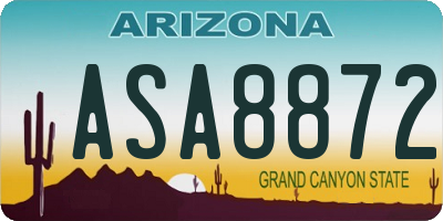AZ license plate ASA8872
