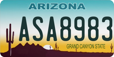 AZ license plate ASA8983