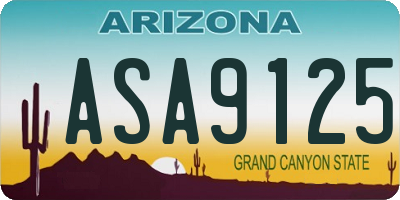 AZ license plate ASA9125
