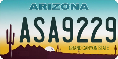 AZ license plate ASA9229