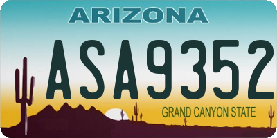 AZ license plate ASA9352