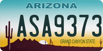 AZ license plate ASA9373