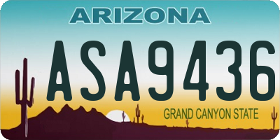 AZ license plate ASA9436