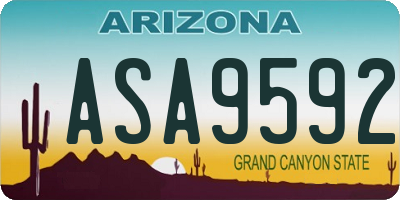 AZ license plate ASA9592