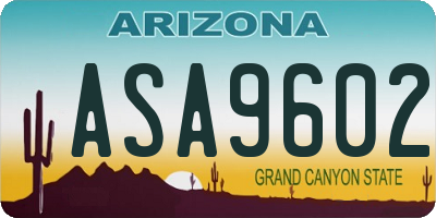AZ license plate ASA9602
