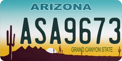 AZ license plate ASA9673