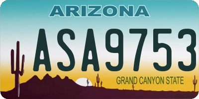 AZ license plate ASA9753