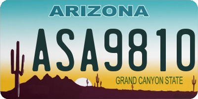 AZ license plate ASA9810