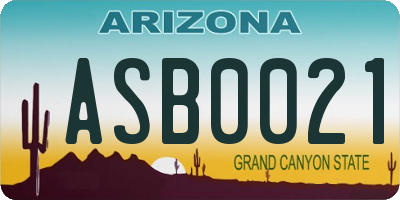 AZ license plate ASB0021