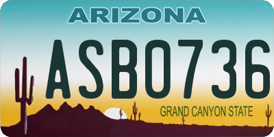 AZ license plate ASB0736