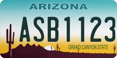 AZ license plate ASB1123