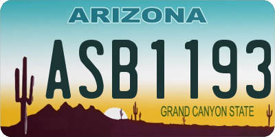 AZ license plate ASB1193