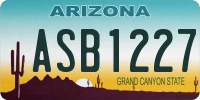 AZ license plate ASB1227