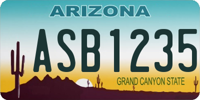AZ license plate ASB1235
