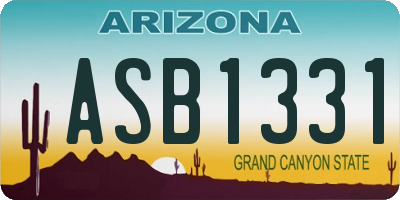 AZ license plate ASB1331