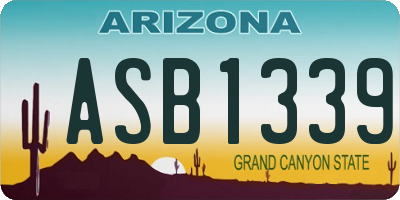 AZ license plate ASB1339