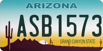 AZ license plate ASB1573