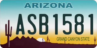 AZ license plate ASB1581