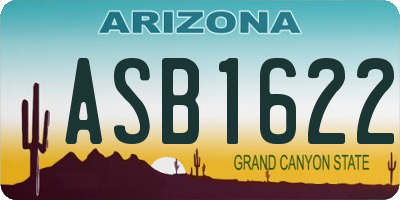 AZ license plate ASB1622
