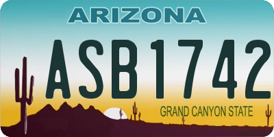 AZ license plate ASB1742