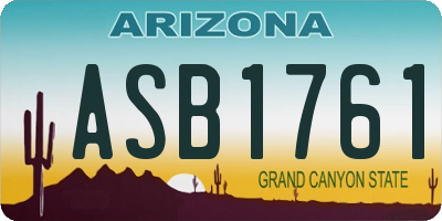 AZ license plate ASB1761