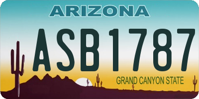AZ license plate ASB1787