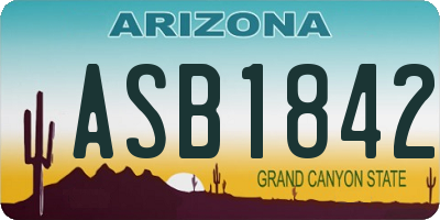 AZ license plate ASB1842