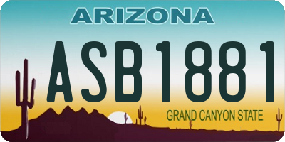 AZ license plate ASB1881