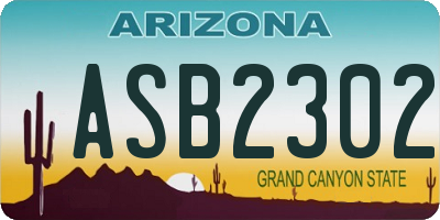 AZ license plate ASB2302