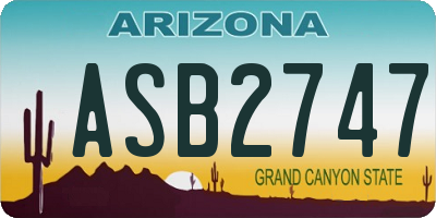 AZ license plate ASB2747