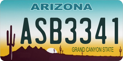 AZ license plate ASB3341