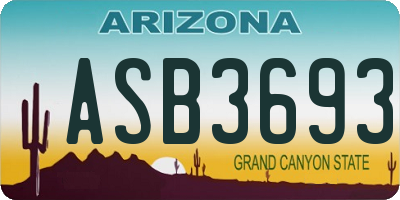 AZ license plate ASB3693