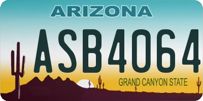 AZ license plate ASB4064