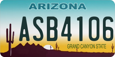 AZ license plate ASB4106