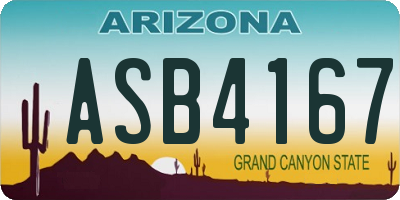 AZ license plate ASB4167
