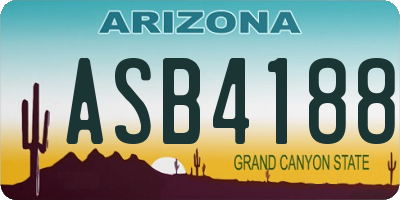 AZ license plate ASB4188
