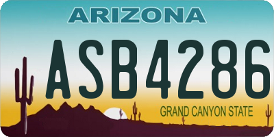 AZ license plate ASB4286