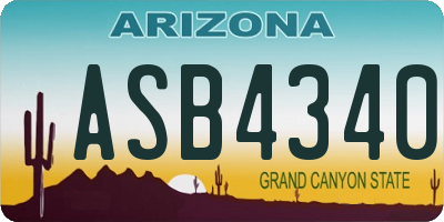 AZ license plate ASB4340