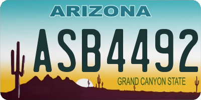 AZ license plate ASB4492
